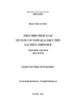 Thực hiện pháp luật về nuôi con nuôi qua thực tiễn tại tỉnh thừa thiên huế