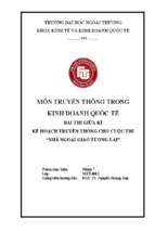 Kế hoạch truyền thông cho cuộc thi “nhà ngoại giao tương lai