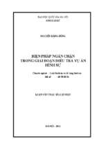 Biện pháp ngăn chặn trong giai đoạn điều tra vụ án hình sự