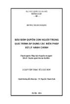Bảo đảm quyền con người trong quá trình áp dụng các biện pháp xử lý hành chính