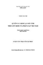 Quyền xác định lại giới tính theo quy định của phá luật việt nam
