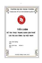 Tiểu luận ftu thực trạng gian lận thuế giá trị gia tăng tại việt nam