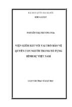 Viện kiểm sát với vai trò bảo vệ quyền con người trong tố tụng hình sự việt nam