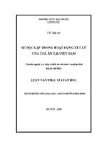 Sự độc lập trong hoạt động xét xử của tòa án tại việt nam