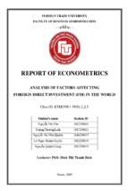 Analysis of factors affecting foreign direct investment (fdi) in the world