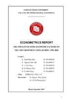 The impacts of some economic factors on the gdp growth in china during 1994 2018