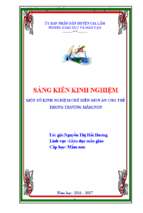 Skkn một số biện pháp chế biến món ăn cho trẻ trong trường mầm non