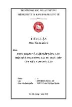 Thực trạng và giải pháp nâng cao hiệu quả hoạt động đầu tư trực tiếp của việt nam sang lào