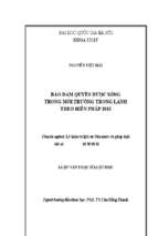 Bảo đảm quyền được sống trong môi trường trong lành theo hiến pháp 2013