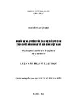 Nghĩa vụ và quyền của cha mẹ đối với con theo luật hôn nhân và gia đình việt nam.