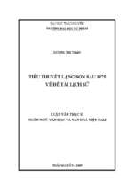 Luận văn tiểu thuyết lạng sơn sau 1975 về đề tài lịch sử