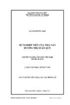 Luận văn sự nghiệp viết của nhà văn dương thị xuân quý