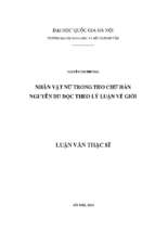 Luận văn nhân vật nữ trong thơ chữ hán nguyễn du đọc theo lý luận về giới