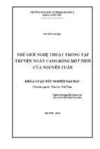 Luận văn thế giới nghệ thuật trong tập truyện ngắn vang bóng một thời của nguyễn tuân​