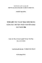 Luận văn tính liên tục và sự thay đổi trong truyện ngắn nguyễn khải sau 1986