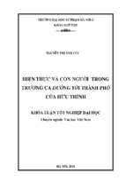 Luận văn hiện thực và con người trong trường ca đường tới thành phố của hữu thỉnh