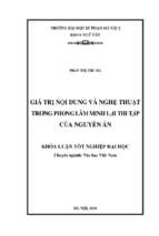 Luận văn giá trị nội dung và nghệ thuật trong phong lâm minh lại thi tập của nguyễn án