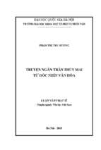 Luận văn truyện ngắn trần thùy mai từ góc nhìn văn hóa