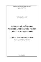 Luận văn thời gian và không gian nghệ thuật trong tiểu thuyết lạnh lùng của nhất linh