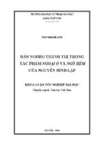 Luận văn dân nghèo thành thị trong tác phẩm ngoại ô và ngõ hẻm của nguyễn đình lạp