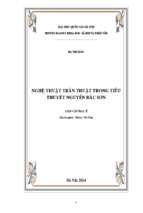 Nghệ thuật trần thuật trong tiểu thuyết nguyễn bắc sơn
