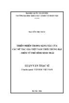 Luận văn thiên nhiên trong sáng tác của các nữ tác giả việt nam thời trung đại   nhìn từ phê bình sinh thái
