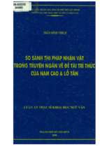 So sánh thi pháp nhân vật trong truyện ngắn về đề tài trí thức của nam cao và lỗ tấn