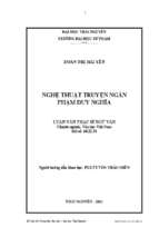 Luận văn nghệ thuật truyện ngắn phạm duy nghĩa