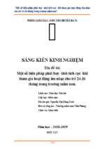 Skkn một số biện pháp phát huy tính tích cực khi tham gia hoạt động âm nhạc cho trẻ 24 36 tháng trong trường mầm non