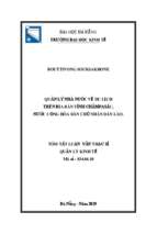 Quản lý nhà nước về du lịch trên địa bàn tỉnh chămpasắc, nước cộng hòa dân chủ nhân dân lào