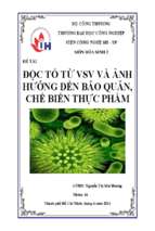 Tiểu luận độc tố từ vsv và ảnh hưởng đến bảo quản, chế biến thực phẩm