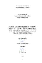 Nghiên cứu biến dị tế bào soma và xử lý tia gamma trong chọn tạo các dòng đậu nành (glycine max (l.) merrill) chống chịu mặn