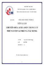 Tiểu luận chuyển hóa acid amin trong cơ thể người vai trò và tác dụng