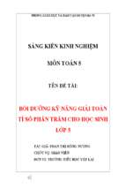 Skkn bồi dưỡng kỹ năng giải toán tỉ số phần trăm cho học sinh lớp 5