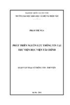 Phát triển nguồn lực thông tin thông tin tại thư viện học viện tài chính