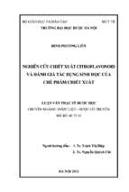 Nghiên cứu chiết xuất citroflavonoid và đánh giá tác dụng sinh học của chế phẩm chiết xuất