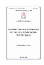 Nghiên cứu đa hình thái đơn gen muc1 và psca trên bệnh nhân ung thư dạ dày