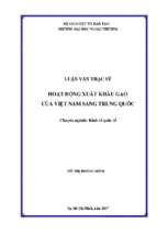 Luận văn hoạt động xuất khẩu gạo của việt nam sang trung quốc