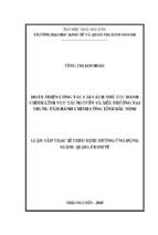 Luận văn hoàn thiện công tác cải cách thủ tục hành chính đối với lĩnh vực tài nguyên, môi trường tại trung tâm hành chính công tỉnh bắc ninh​