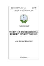 Nghiên cứu bào chế liposome berberin dùng đường uống