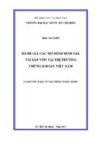 đánh giá các mô hình định giá tài sản vốn tại thị trường chứng khoán việt nam