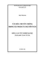 Văn hoá truyền thống trong tác phẩm của nguyễn tuân