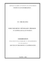 Một số bài toán tối ưu có tham số trong toán kinh tế