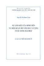 Sự gắn kết của sinh viên và mối quan hệ với chất lượng cuộc sống đại học