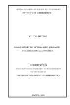 Một số bài toán tối ưu có tham số trong toán kinh tế