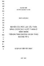 Nghiên cứu mức lọc cầu thận bằng cystatin c huyết thanh ở bệnh nhân tiền đái tháo đường và đái tháo đường típ 2