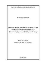 Tiếp cận thông tin về các dịch vụ xã hội cơ bản của người dân hiện nay (khảo sát tại huyện yên dũng, tỉnh bắc giang)