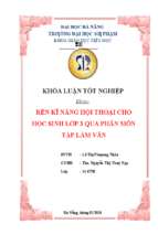 Rèn kĩ năng hội thoại cho học sinh lớp 3 qua phân môn tập làm văn