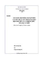 Xây dựng hệ thống bài tập theo các mức độ tư duy trong dạy học hợp chất hữu cơ có nhóm chức – hóa học 11 thpt