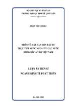 Nhân tố hấp dẫn vốn đầu tư trực tiếp nước ngoài từ các nước đông bắc á vào việt nam
